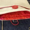 funda para libros de tela impermeable rojo-detalles
